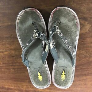 Women's Well Worn Pink Volatile Wedge High Heel Flip Flop Sandals